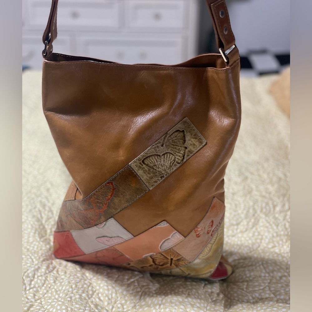 Mario Hernandez Leather Butterfly Shoulder Bag OS